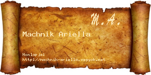 Machnik Ariella névjegykártya